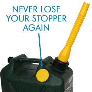 5L Dark Green Plastic Can for 2 Stroke 25:1 Fuel with Pourer_Stopper_2