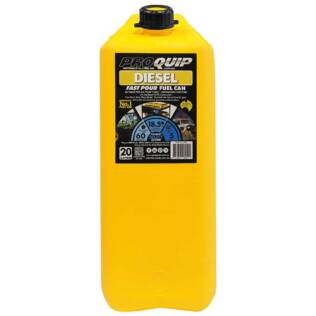 20L Plastic Fast Pour Fuel Can - Diesel Yellow