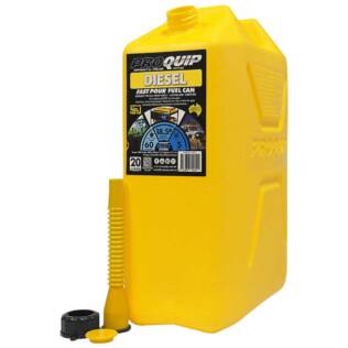 20L Plastic Fast Pour Fuel Can - Diesel Yellow