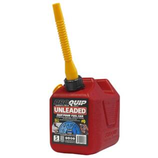 5L Plastic Fast Pour Fuel Can - Unleaded Red