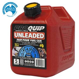 5L Plastic Fast Pour Fuel Can - Unleaded Red
