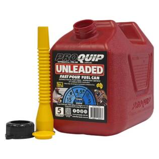 5L Plastic Fast Pour Fuel Can - Unleaded Red