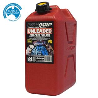 10L Plastic Fast Pour Fuel Can - Unleaded Red
