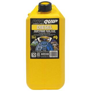 10L Plastic Fast Pour Fuel Can - Diesel Yellow