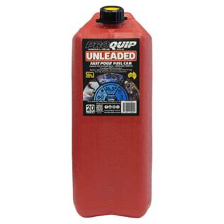 20L Plastic Fast Pour Fuel Can - Unleaded Red