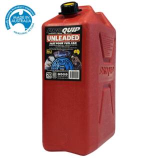 20L Plastic Fast Pour Fuel Can - Unleaded Red