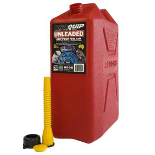 20L Plastic Fast Pour Fuel Can - Unleaded Red
