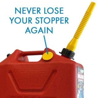 20L Plastic Fast Pour Fuel Can - Unleaded Red