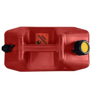 20L Plastic Fast Pour Fuel Can - Unleaded Red