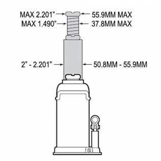 Safe Jack Bottle Jack Extension Screw Collar for 20 Ton Jacks Diagram