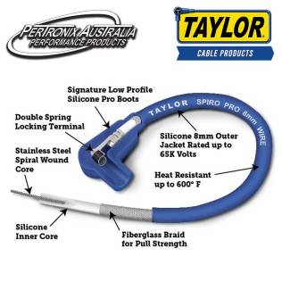 Taylor Cable 8mm Spiro-Pro spark plug wires - 4cyl 180 black