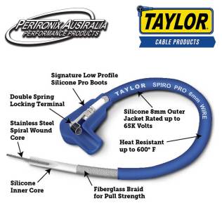 Taylor Cable 8mm Spiro-Pro spark plug wires - 6cyl 180 black