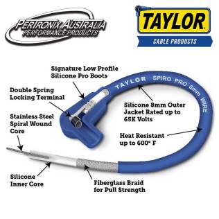 Taylor Cable 8mm Spiro-Pro Spark Plug Wires – 8cyl 180 black