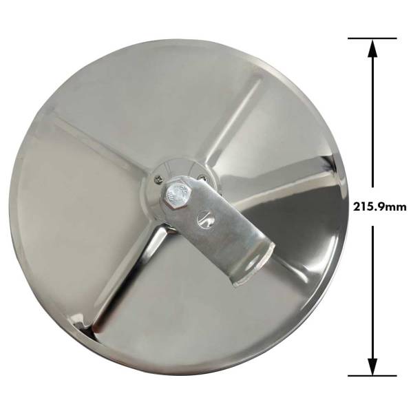 Stainless Steel 8.5 inch Round Convex Mirror - Centre Mount inc Bracket A1003