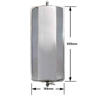 Stainless Steel 7 x 16 inch Combination Heated Mirror Head – West Coast Style A1013