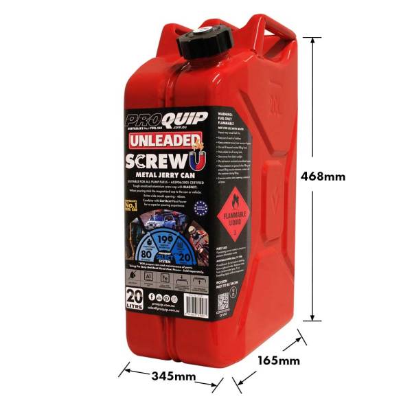 20L Jerry Can – Metal Screw U Unleaded Red